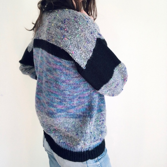 Vintage confetti color block sweater - Picture 3 of 12
